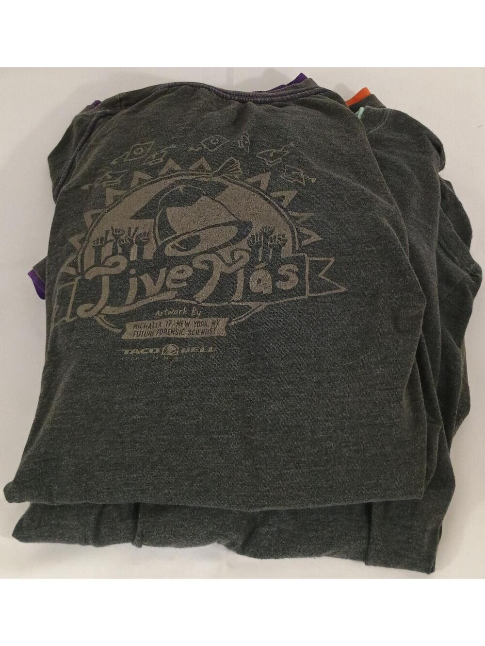 TACO Bell Lot 4 Short Sleeve Uniform MENS Shirts SZ XL Live Mas MTN Dew Had Me